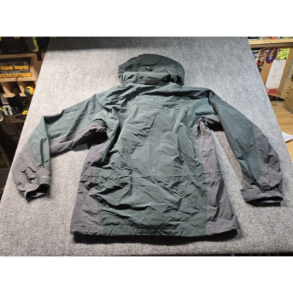HELLY HANSEN Mens Large Waterproof HELLY-TECH Green Hooded Parka